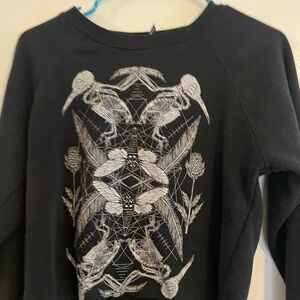 Black Graphic Sweatshirt with Skeleton Design